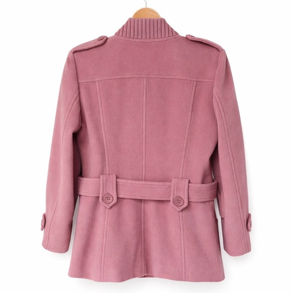 🌸 Guy Laroche Femme Wool & Angora Jacket – Belted Pink Coat Sz 38 - Picture 4 of 8